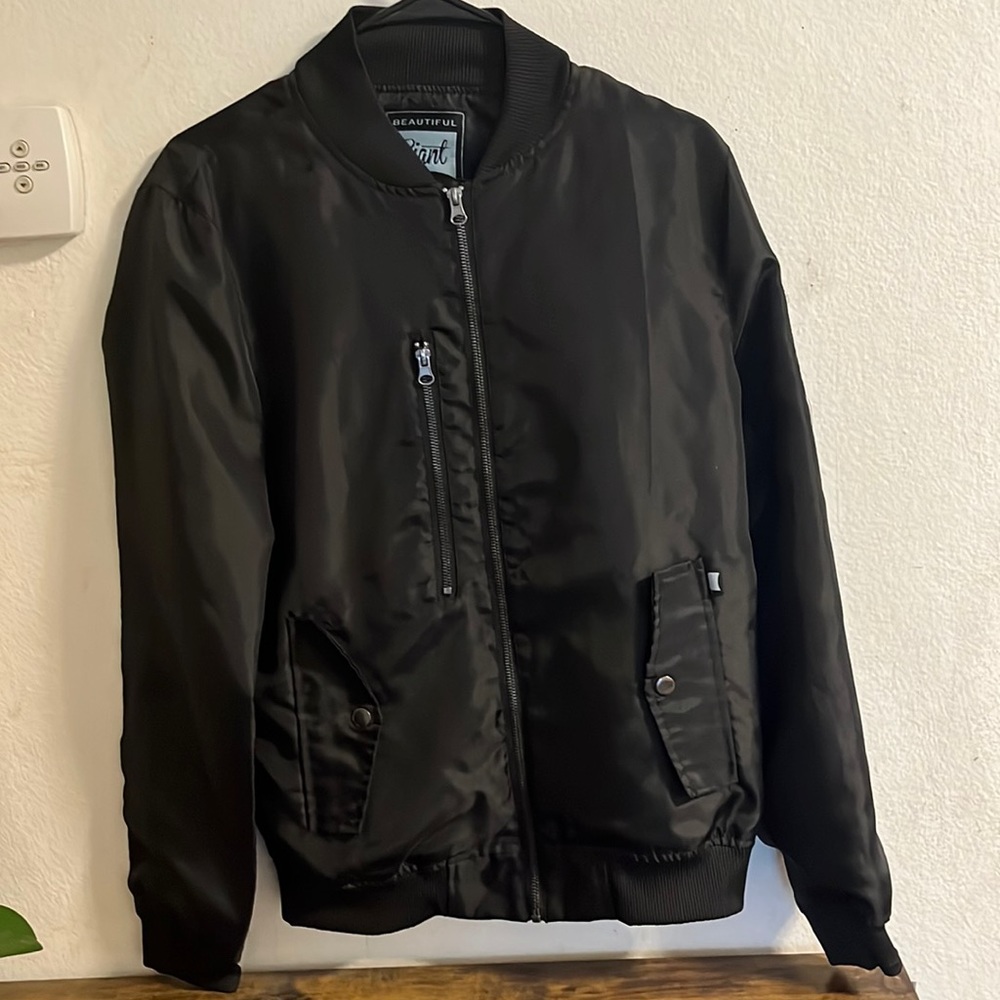 Mens Black Bomber Jacket